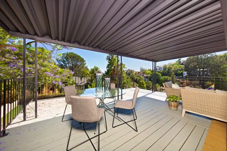 Curlew St Outdoor patio with modern furniture