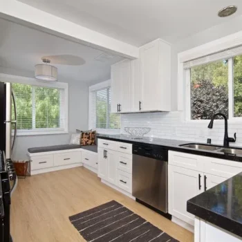 Curlew-St Modern kitchen with black countertops